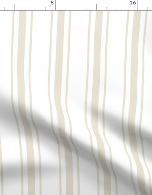 Cream on White French Provincial Mattress Ticking Fabric