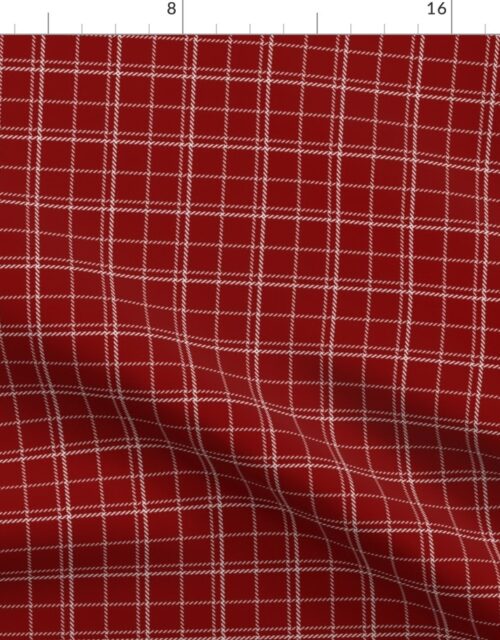 Dark Christmas Candy Apple Red Plaid Check with White Fabric