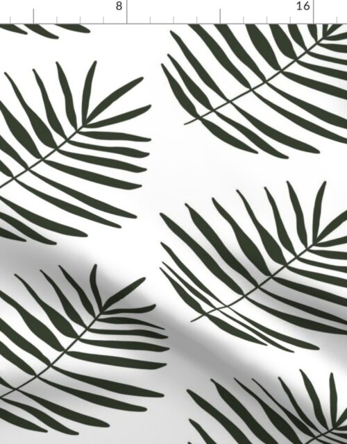 Dark Green Tropical Palm Fan Leaf Fabric