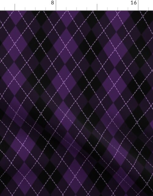 Dark Purple Argyle Diamond Check Fabric