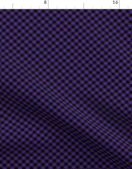Diagonal Purple and Black Mini 1/4 Inch Buffalo Checks Fabric