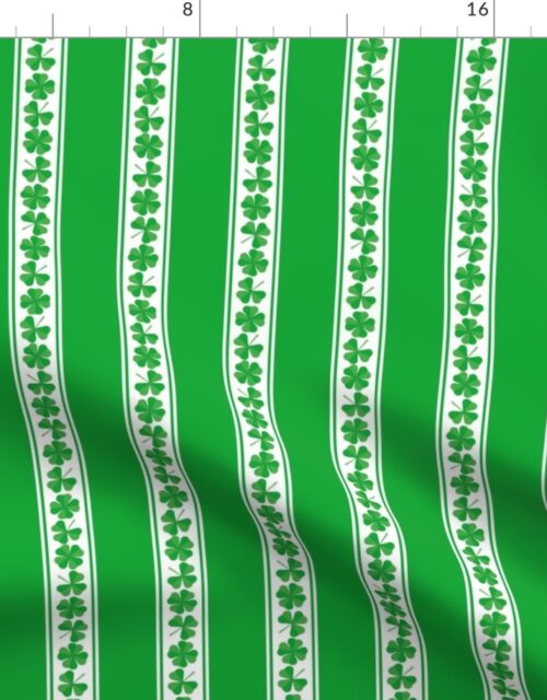 Double Striped St. Patricks 3 and 4-Leafed Shamrocks in Kelly Green Fabric