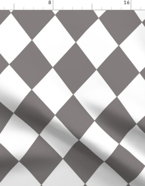 Dovecote Grey Modern Diamond Pattern on White Fabric