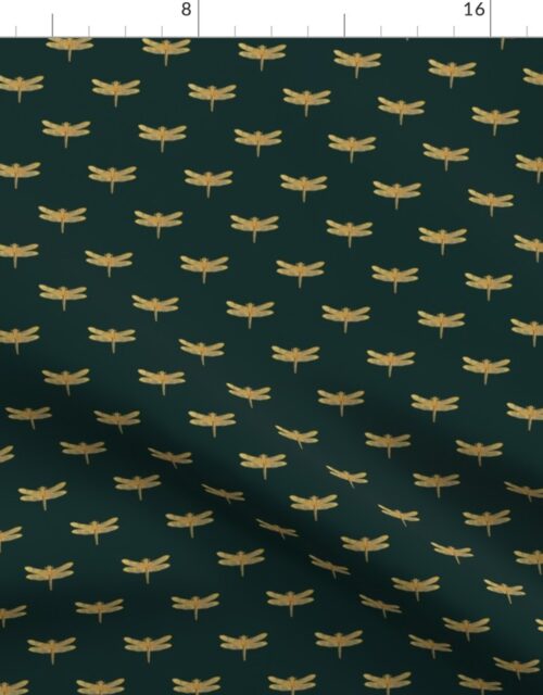 Dragonflies on Scottish Fraser Tartan Hunting Green Fabric