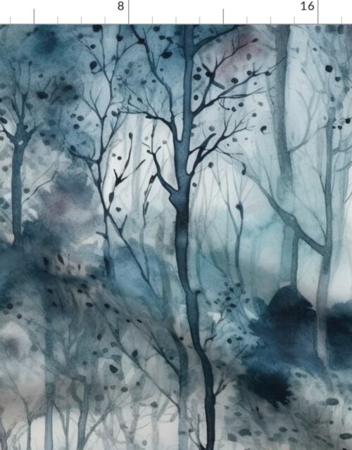 Endless Winter Forest Dreamscape Trees in Misty Forest Fabric