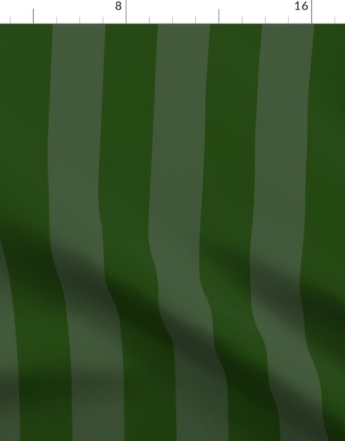 Evergreen and Faded Evergreen 2 Inch Vertical Cabana Stripes Fabric