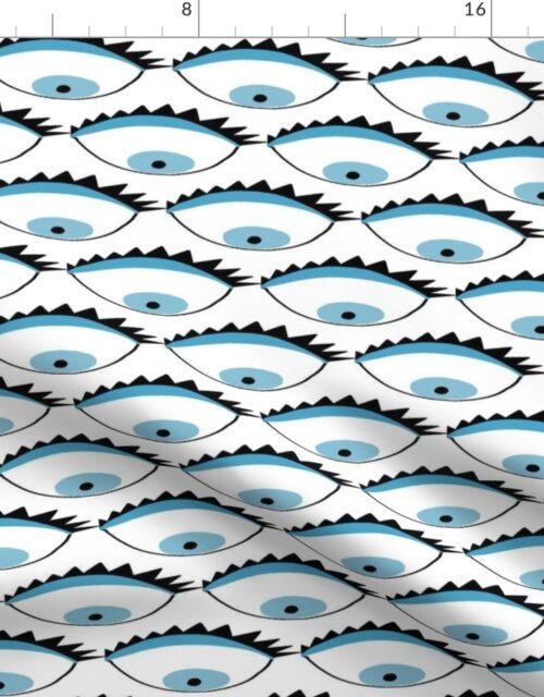 Evil Eyes in Blue Fabric