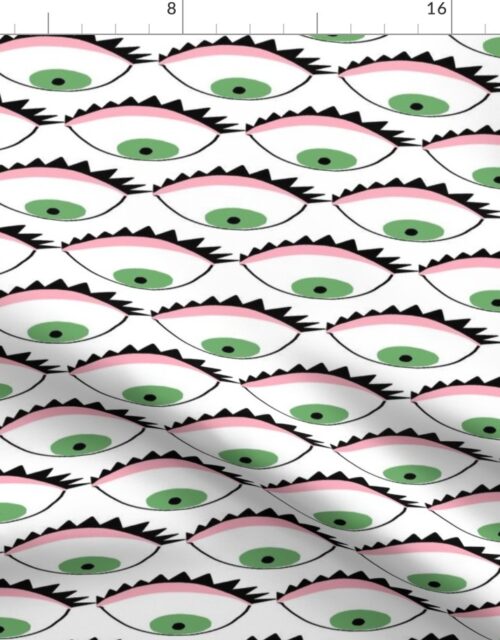 Evil Eyes in Green and Pink Fabric