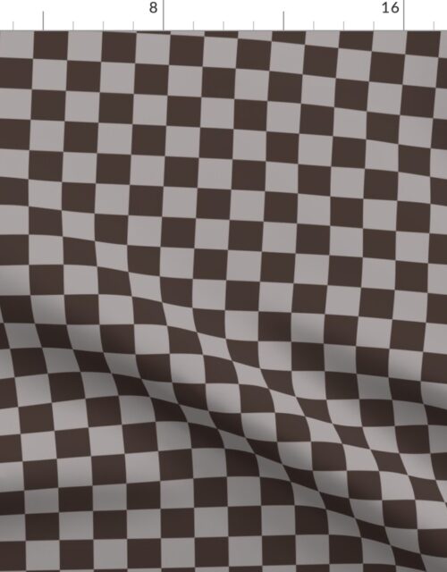 Fawn and Chocolate  Checkerboard Fabric