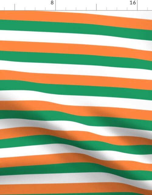 Flag of Ireland Horizontal Green White and Orange Stripes 1 inch stripes Fabric