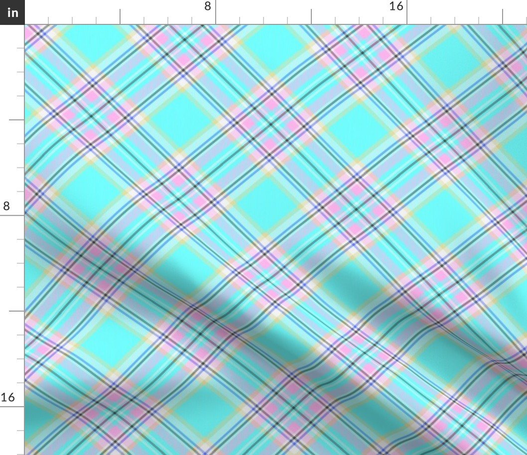 Florida Colors of the Sunshine State Pastel Large Pattern Tartan Fabric