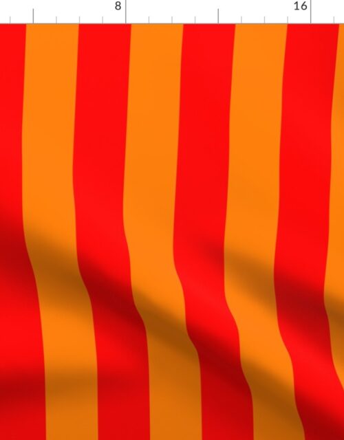 Florida Orange and Red Vertical Stripes Fabric