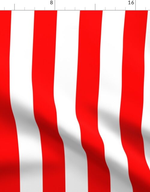 Florida Red and  White Vertical Stripes Fabric