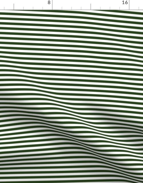 Forest Green and White ¼ inch Sailor Horizontal Stripes Fabric