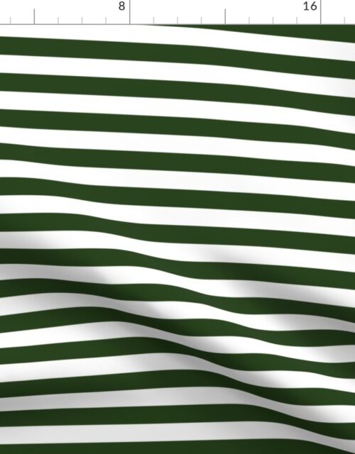 Forest Green and White ¾ inch Deck Chair Horizontal Stripes Fabric