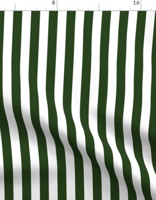 Forest Green and White ¾ inch Deck Chair Vertical Stripes Fabric