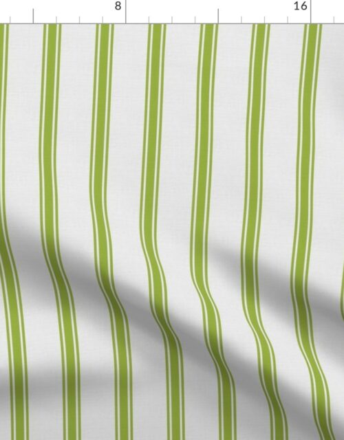 Fresh Green on Off-White French Provincial Mattress Ticking Fabric