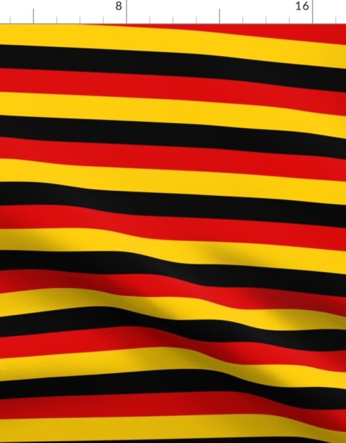 German Flag Colors Red, Gold and Black 1  Inch Horizontal Stripes Fabric