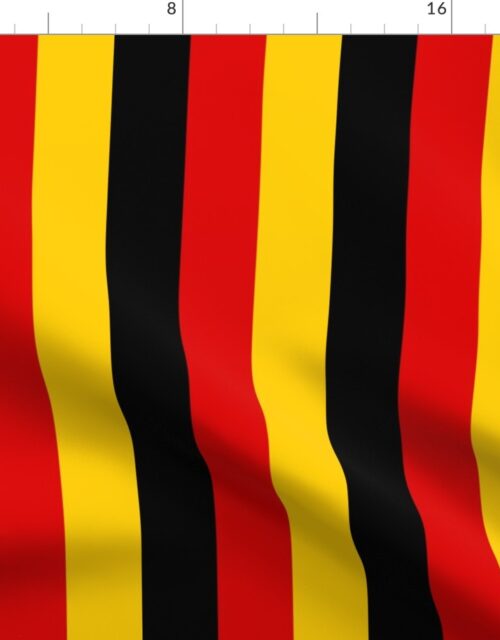 German Flag Colors Red, Gold and Black Large 2 Inch Vertical Stripes Fabric
