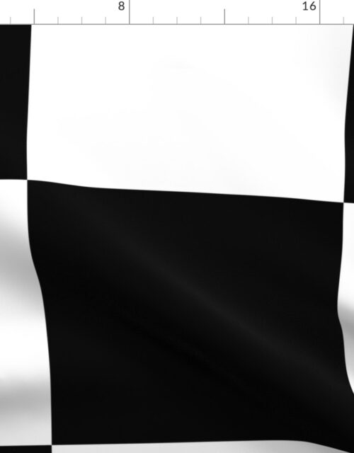 Gigantic Jumbo 12 inch Check – Black and White Checker Board Pattern Fabric