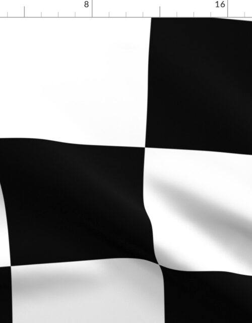 Gigantic Jumbo 8 inch Check – Black and White Checker Board Pattern Fabric