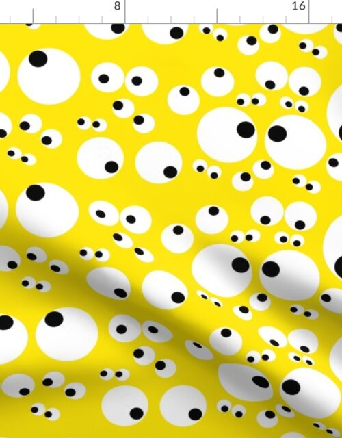 Googly Goo Goo Eyes on Neon Yellow Fabric