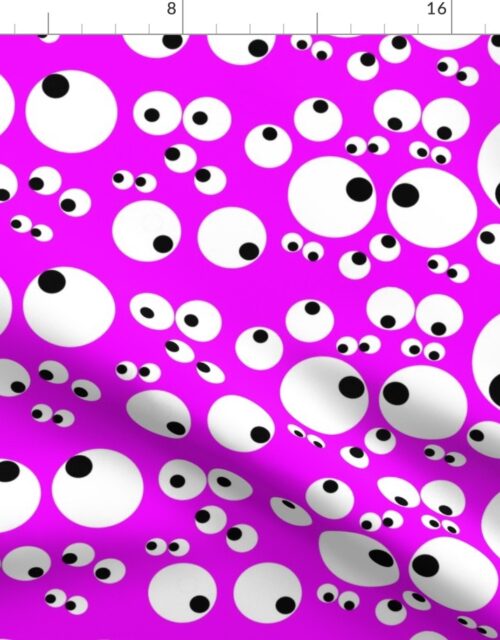 Googly Goo Goo Eyes on Shocking Neon Pink Fabric
