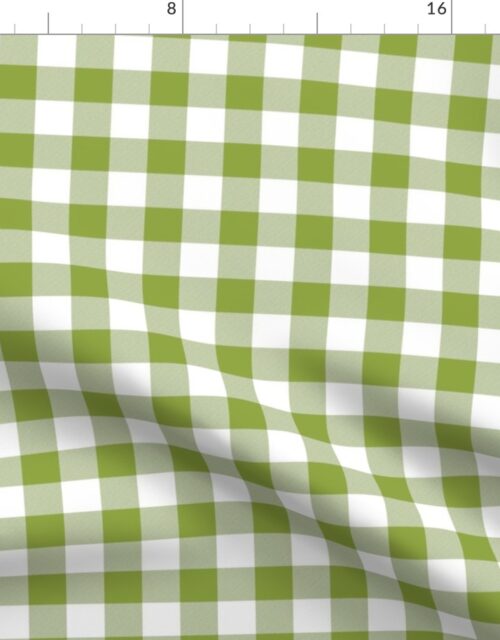 Grass Green and White One Inch Check French Provincial Spring Checkerboard Fabric