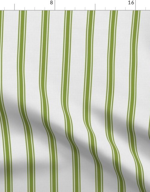 Grass Green on Off-White French Provincial Mattress Ticking Fabric