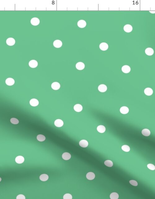 Green Polka Dot  Vintage Christmas Gingham Spots Fabric