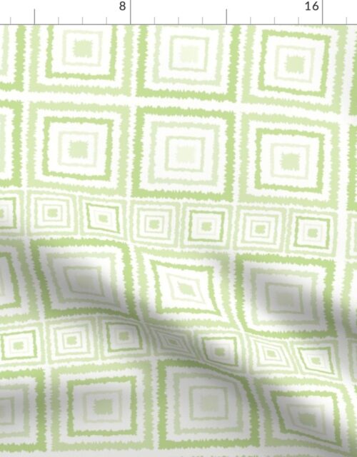Green Safari Ikat Squares Fabric
