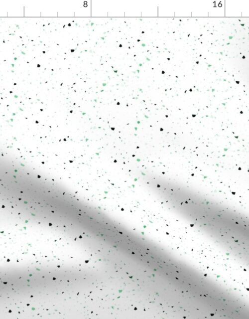 Green White Speckled Terrazzo Seamless Repeat Fabric