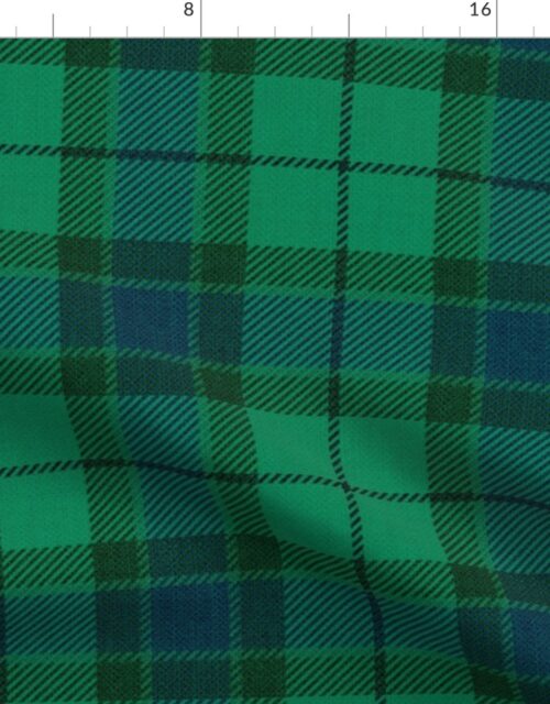 Green and Blue Vintage Christmas Tartan Plaid Fabric