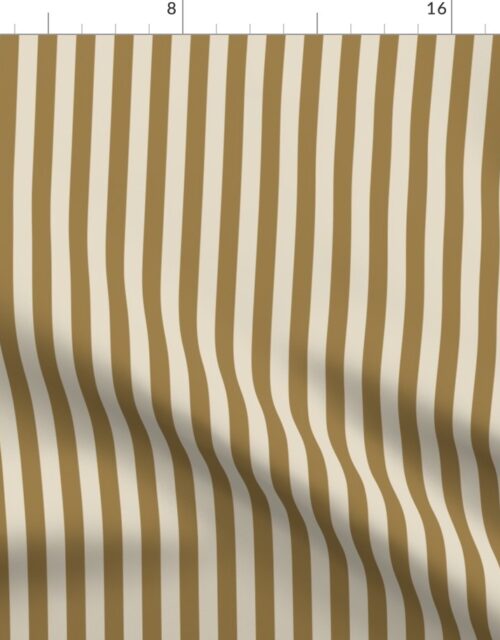 Half Inch Pencil Stripes in  Cream and Tan Fabric