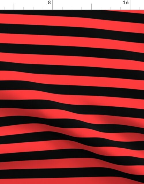 Halloween Holiday 1 inch Black and Donated Kidney Pink Witch Stripes Fabric