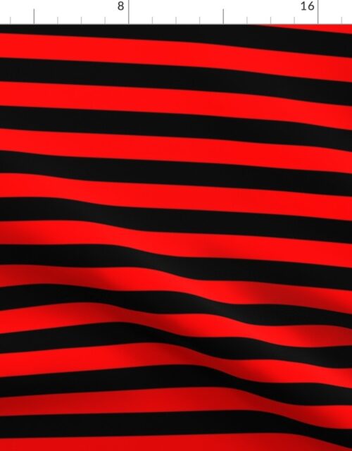 Halloween Holiday 1 inch Black and Red Devil Witch Stripes Fabric