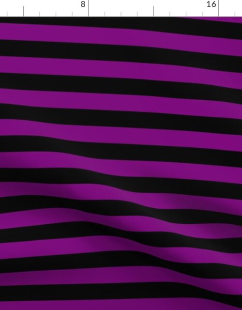 Halloween Holiday 1 inch Black and  Zombie Purple Witch Stripes Fabric