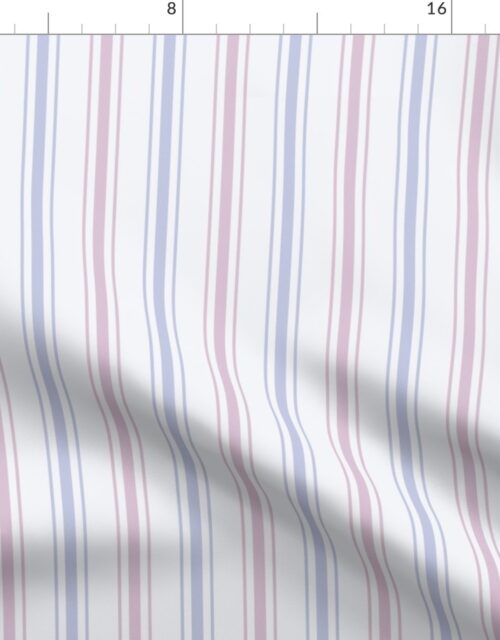 Harmony  Gender Neutral French Ticking Stripes in Pink and Blue Fabric