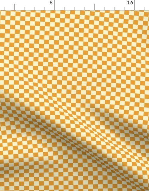 Harvest Gold and Cream Checkerboard Squares Fabric