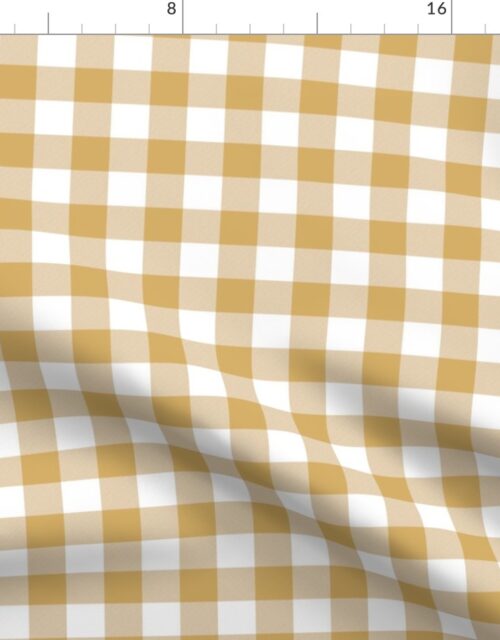 Honey Yellow and White Gingham Check Fabric