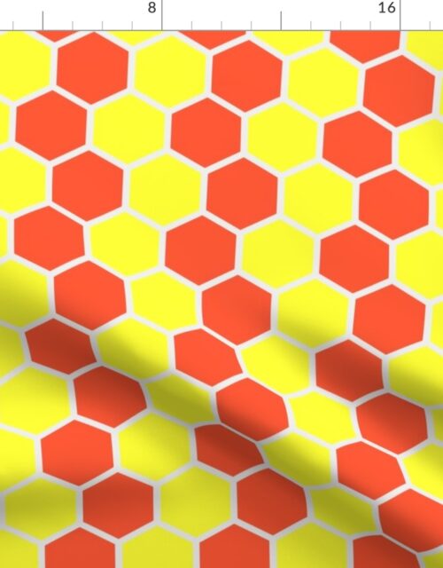 Honeycomb Hexagons in Neon Yellow and Orange Fabric