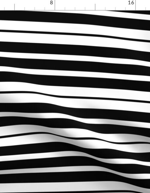 Horizontal Lifesize Piano Striped Black and White Fabric