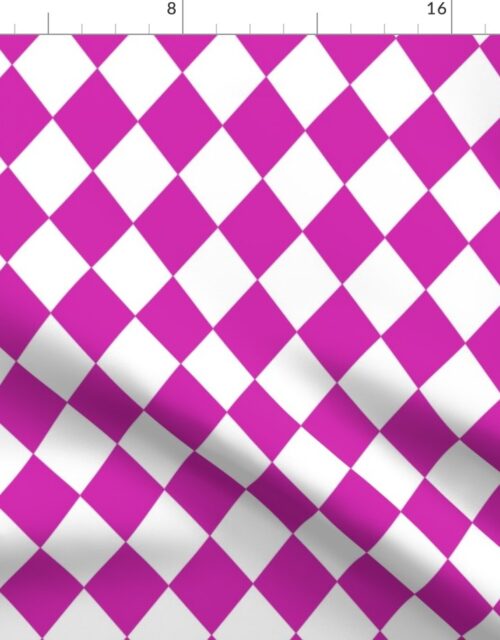 Hot Pink Small Modern Diamond Pattern Fabric