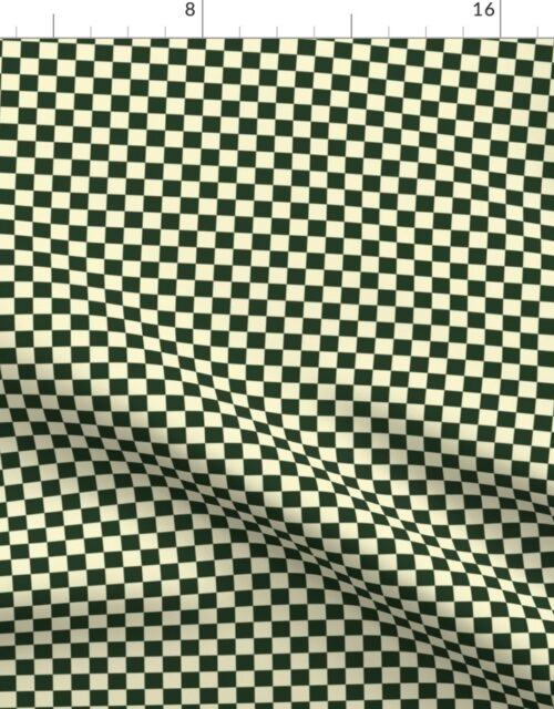 Hunter Green and Cream Checkerboard Squares Fabric