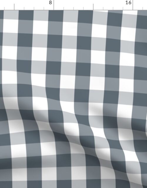 Ice Blue and White French Provincial Winter Gingham Check Fabric