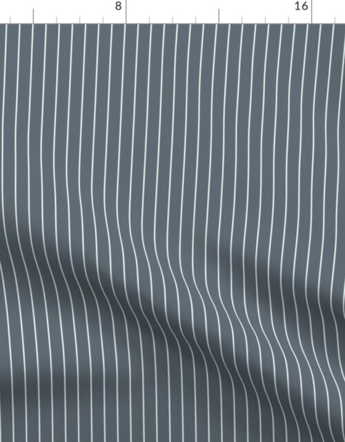 Ice Blue and White Half Inch French Provincial Winter Pin Stripes Fabric