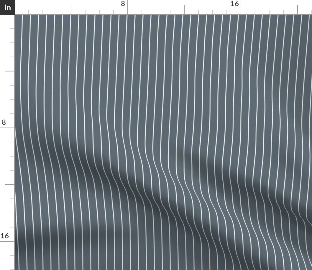 Ice Blue and White Half Inch French Provincial Winter Pin Stripes Fabric