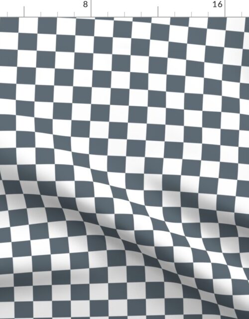 Ice Blue and White One Inch Check French Provincial Winter Checkerboard Fabric