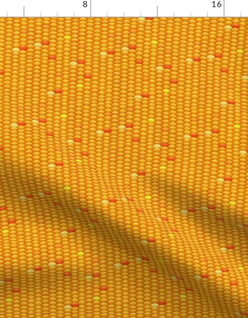 Indian Corn Kernels in Autumn Yellow , Orange and Brown for Thanksgiving Fabric
