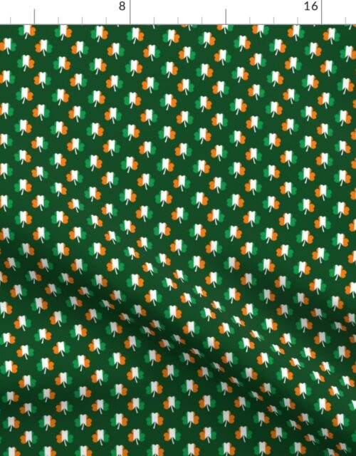 Irish Flag Green White Orange on Green St. Patricks Day Ireland Fabric